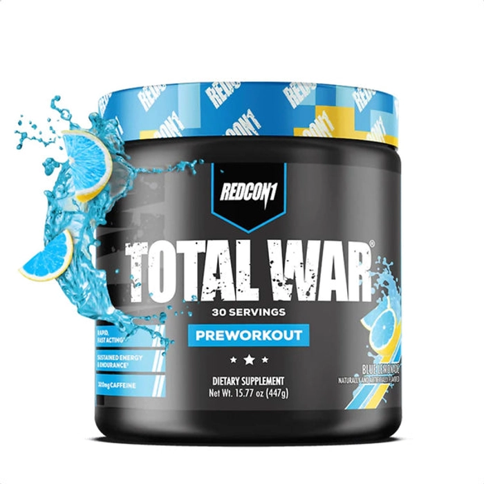 REDCON1 Total War Pre Workout Powder, Baja Bomb - Beta Alanine + Citrulline Malate Keto Friendly Preworkout for Men & Women with 320mg of Caffeine - Fast Acting (30 Servings)