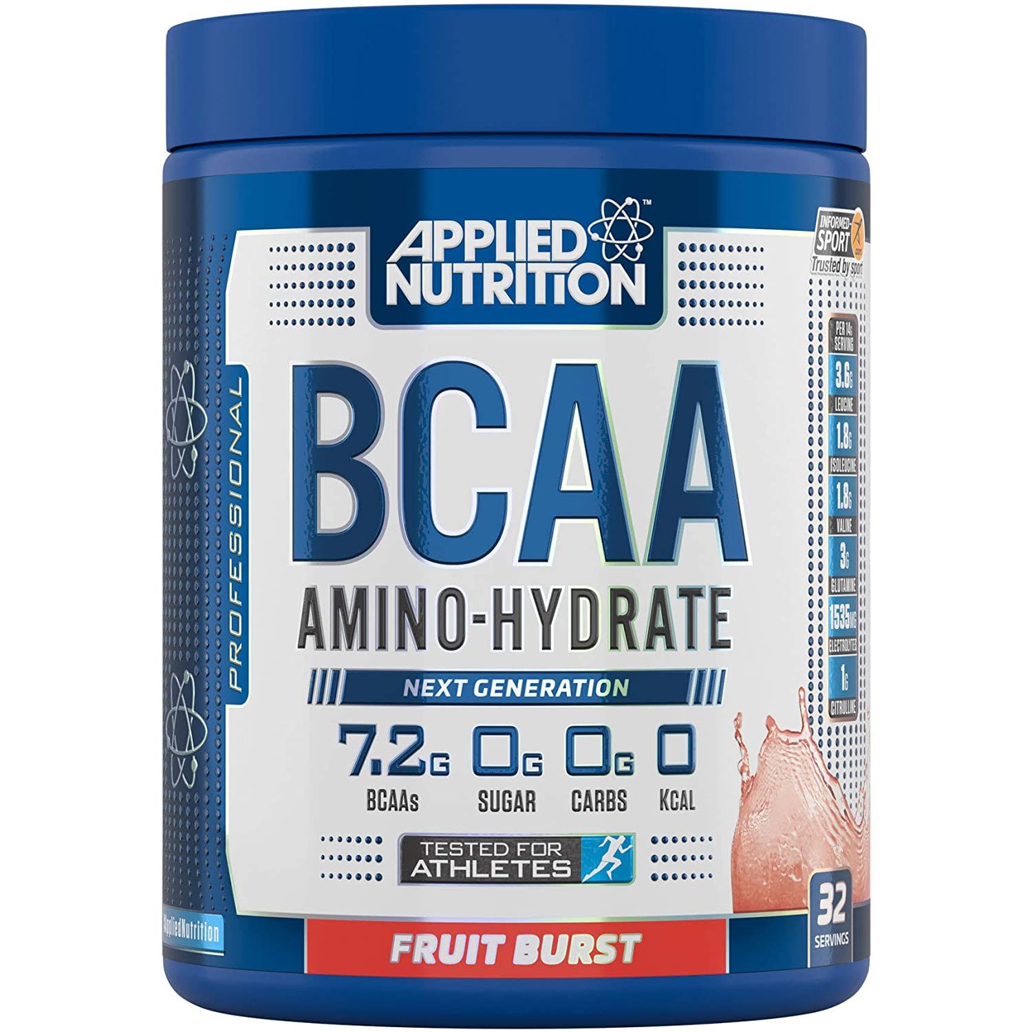 Applied Nutrition BCAA Powder - Branched Chain Amino Acids BCAAs Supplement, Amino Hydrate Intra Workout & Recovery Energy Drink 